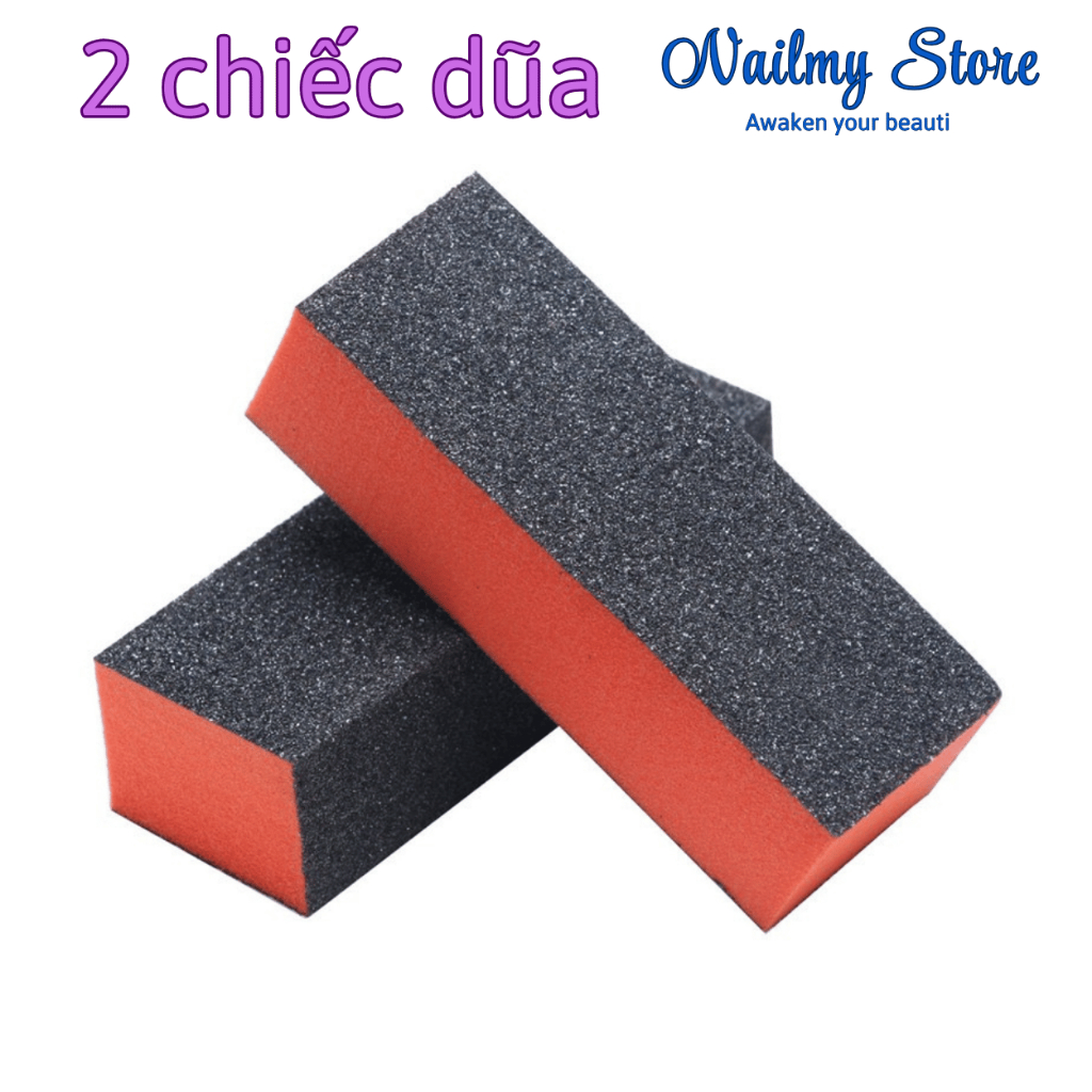 Phao dũa móng tay chà mịn màu cam (2 chiếc), phao dũa làm nailbox