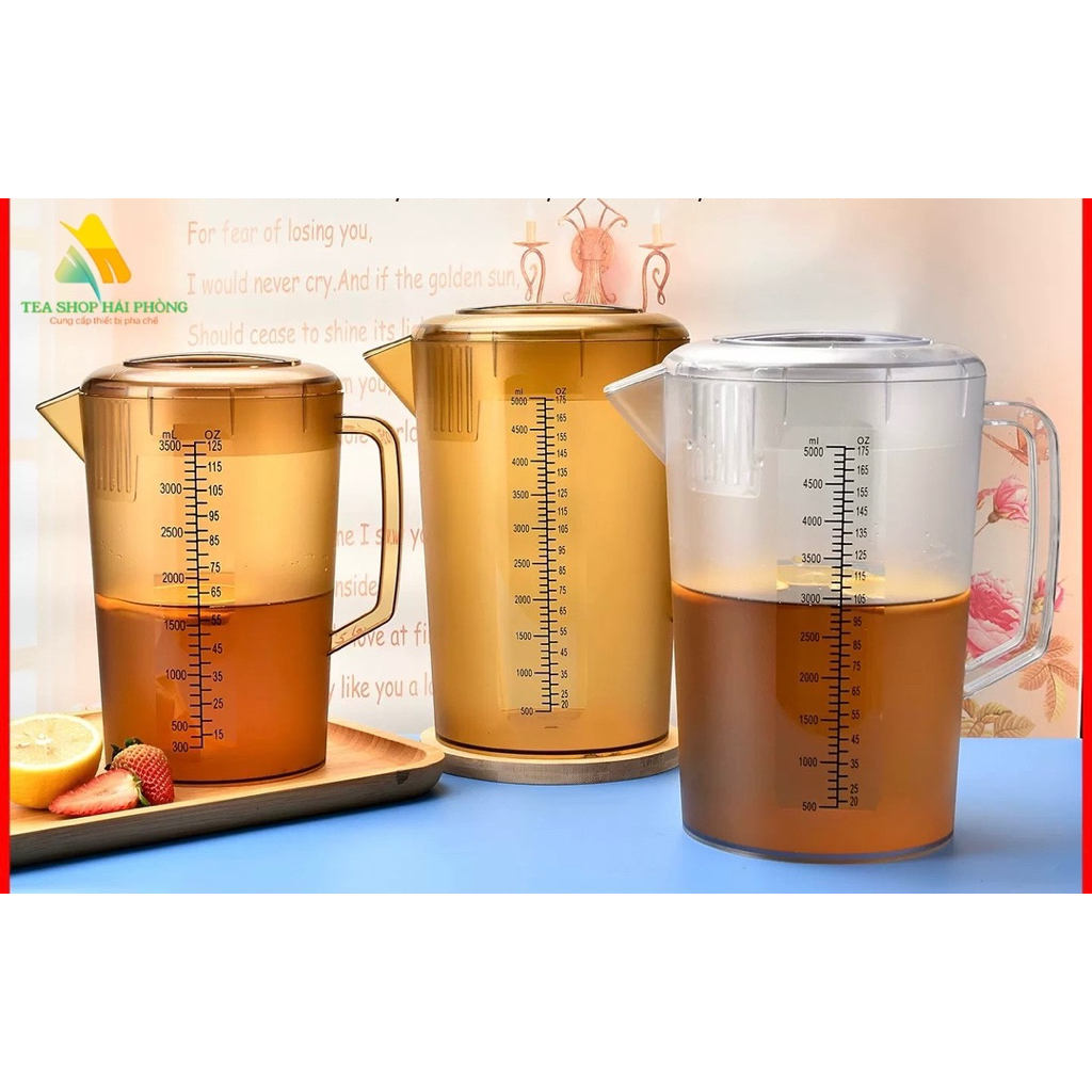 [GIÁ SỈ] Ca đong định lượng chất liệu PC có nắp 2500ml 5000ml