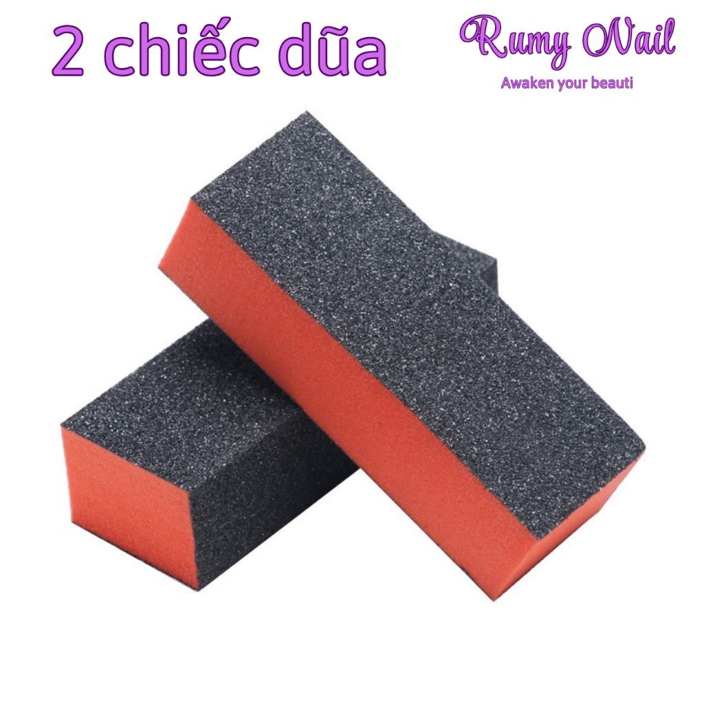 Phao dũa móng tay chà mịn màu cam (2 chiếc), phao dũa làm nailbox
