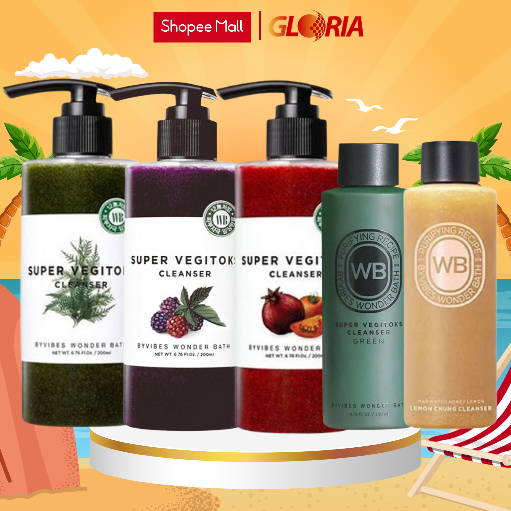 Sữa Rửa Mặt Byvibes Wonder Bath Super Vegitoks Cleanser 300ml chiết xuất rau củ