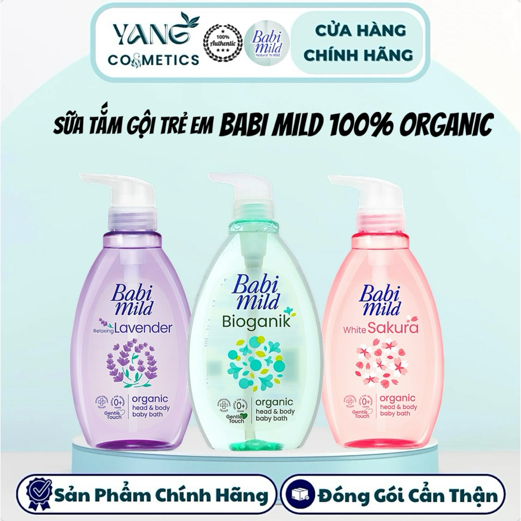 [380ML Đủ VAT] Sữa Tắm Gội Trẻ Em Babi Mild Thái Lan 380ml - Tắm Gội Babi Mild Organic
