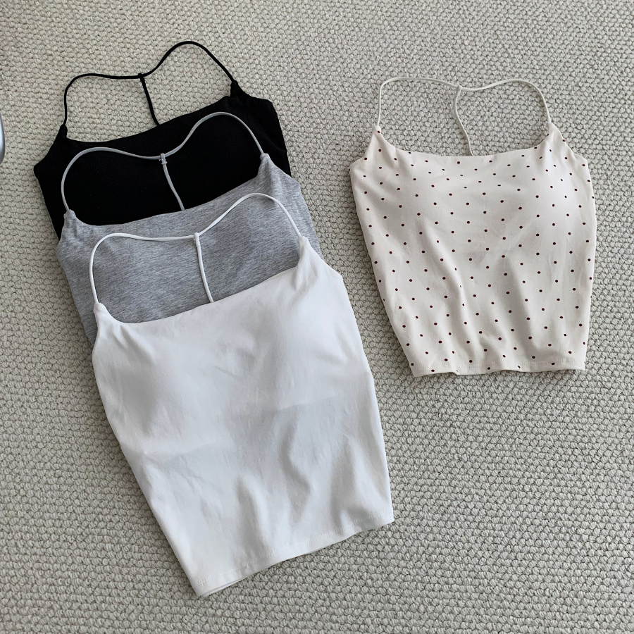 ÁO CROPTOP 2 DÂY KIỂU CÓ ĐỆM MÚT NGỰC CHẤT BO MỊN KABI - 10882 - JEMCLOSET