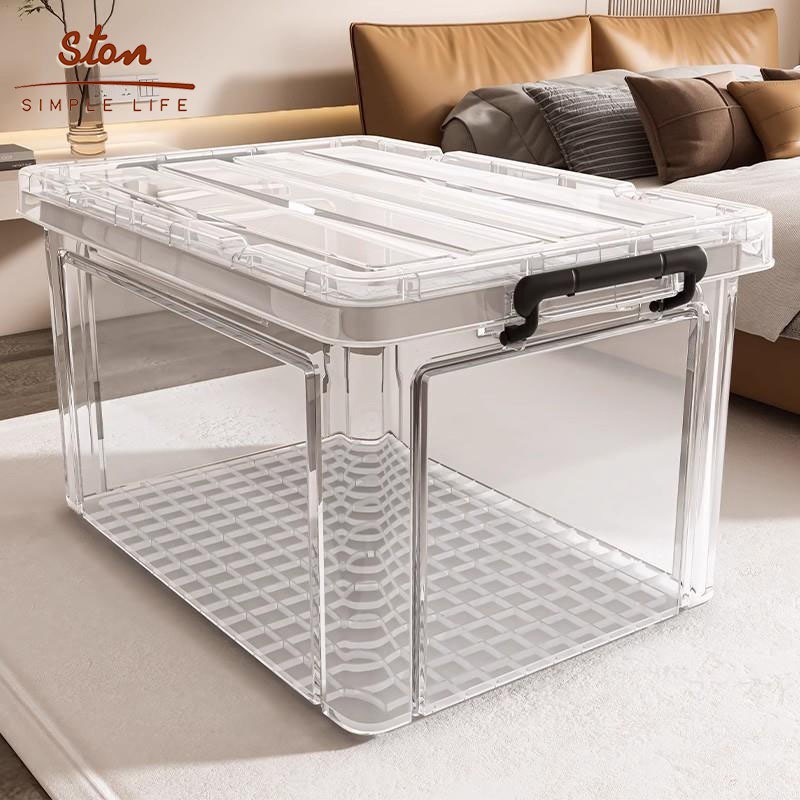 STON Hộp nhựa đựng đồ trong suốt Có quai cầm Hộp Đựng Đồ Đa Quần Áo Dạng Kích Thước Có bánh xe