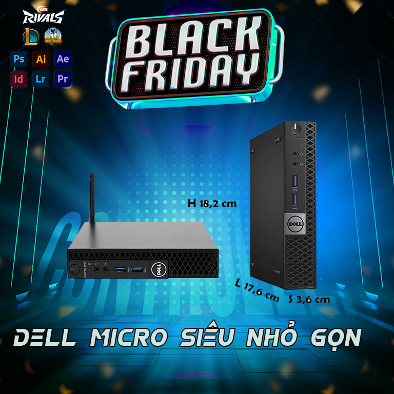 [Sale Sốc] Máy tính siêu nhỏ gọn Chính Hãng Dell Optiplex 3050 Tiny Core i7 6700T (Cũ)  Bh 24T