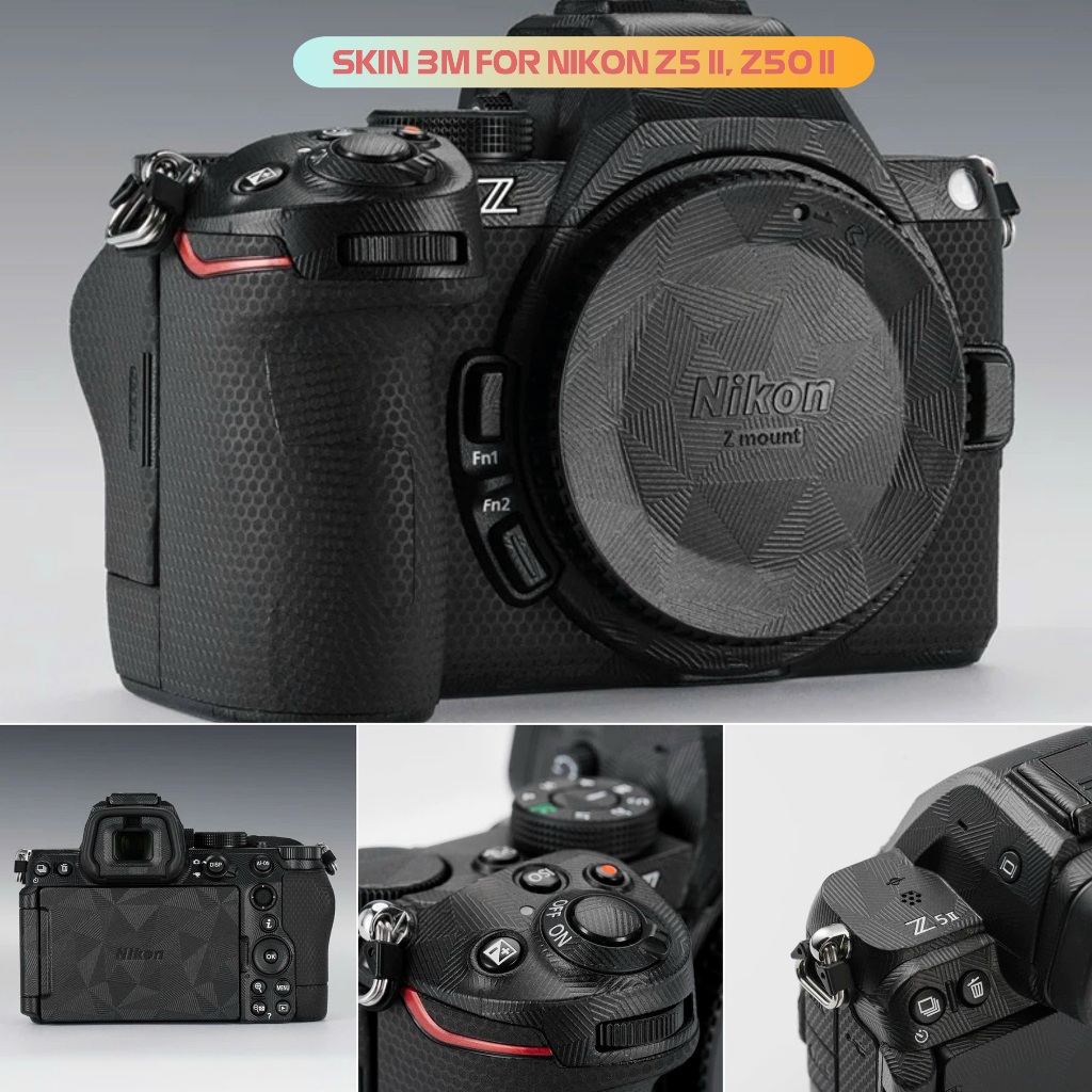 Miếng dán, Skin 3M cao cấp cho máy ảnh Nikon Z50 II, Z5 II, ZR, DX16-50, Sirui 85...