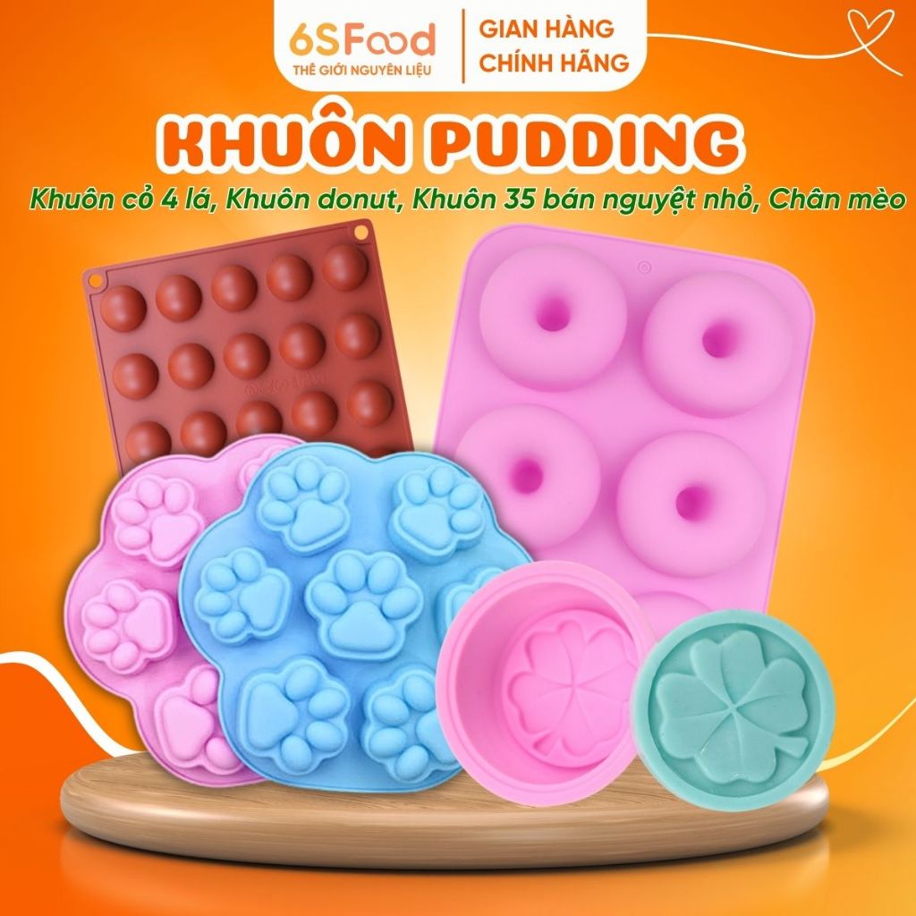 Khuôn silicon làm bánh donut, khúc bạch donut, pudding trà sữa donut 6 ô, khuôn Sô Cô La Hình Bán Ng