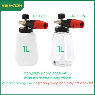 Bình xịt bọt tuyết 1L cao cấp lắp máy rửa xe mini, máy rửa xe áp lực cao - MÃ 035Y