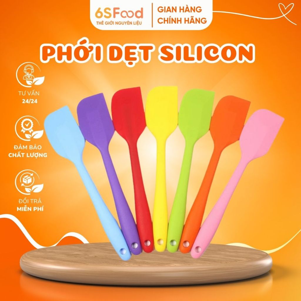 Dụng cụ làm bánh: spatula silicon, phới dẹt phết bột, phết kem trang trí bánh size 21cm 28cm