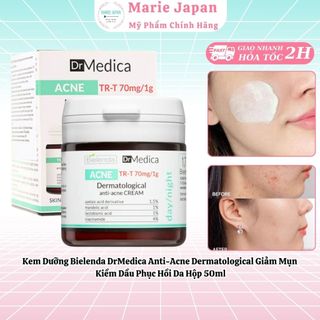  Kem Dưỡng Bielenda DrMedica Anti-Acne Dermatological Giảm Mụn Kiềm Dầu Phục Hồi Da Hộp 50ml 