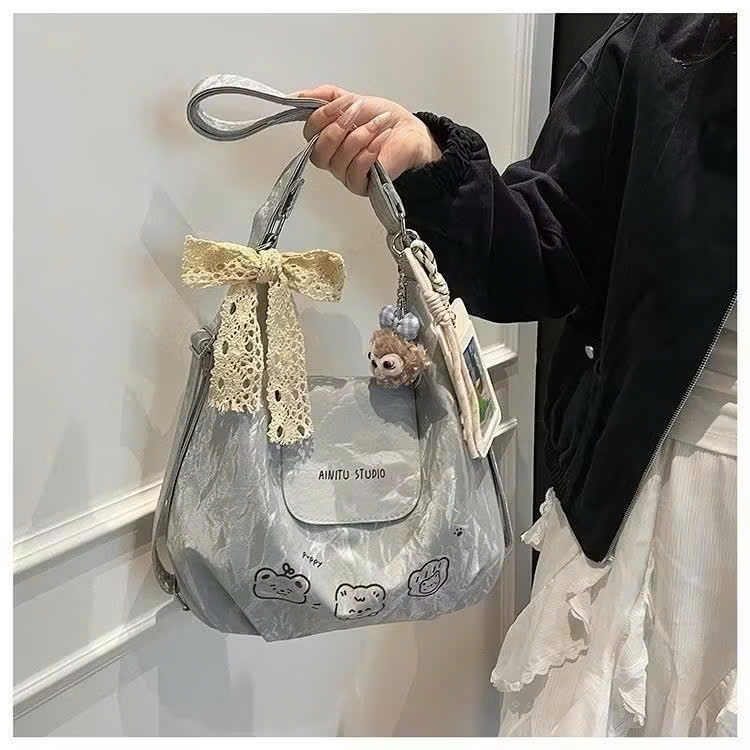 Túi xách Tote nữ họa tiết gấu dễ thương thiết kế trẻ trung phong cách Hàn Quốc,  Balo nhung đa năng thời trang _ TD083 | BigBuy360 - bigbuy360.vn