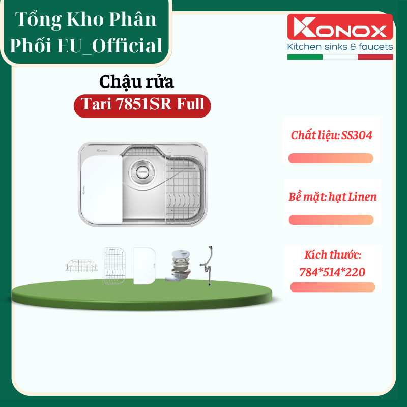 Chậu Rửa Bát Konox Tari 7851SR Basic/Full: Công Nghệ Vượt Trội - TKEU