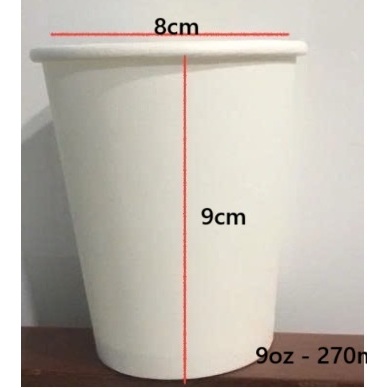 Ly giấy 250ml - 8oz D80 - Giấy (Cái)  (50 cái / 1 túi)
