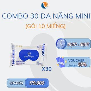 [XẢ KHO LÔ CUỐI - DATE T9/2025 - COMBO 30 Gói]  DEEYEO 30 Túi Giấy Ướt Đa Năng Mini (30 Gói x 10 miếng)
