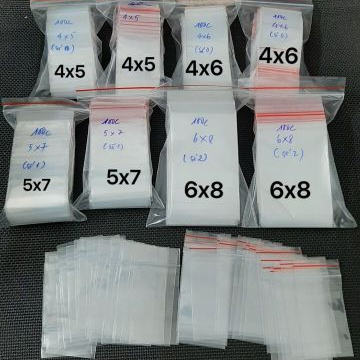 Gói 100c túi zip mỏng viền trắng, viền đỏ, viền xanh dương chọn size tientienshop