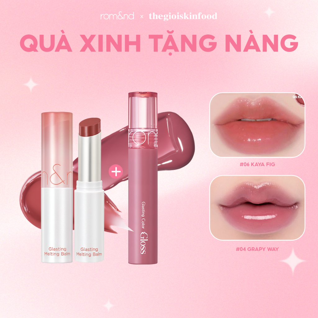 Combo Son Romand - Romand Glasting Color Gloss (date) /Romand Glasting Melting Balm