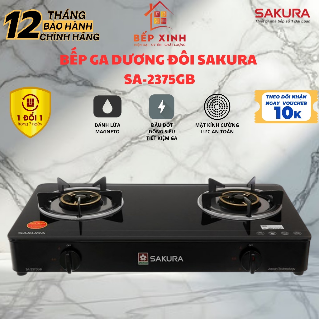 Bếp Gas Dương Sakura SAKURA SA-2375GB_Hàng Chính Hãng