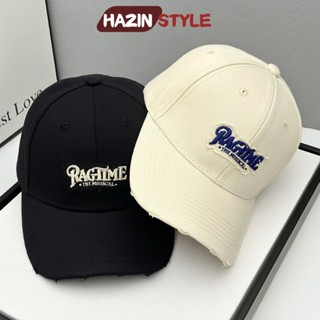 Mũ lưỡi trai RAGTIME phối rách form cứng unisex, nón lưỡi trai HAZIN cho nam nữ đi học đi chơi vải kaki cao cấp