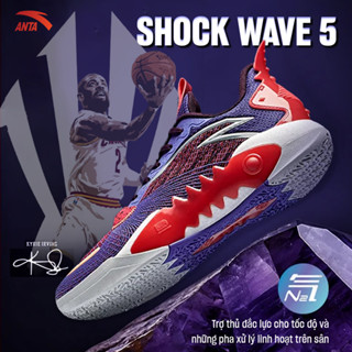 [Kyrie Irving] ANTA Giày bóng rổ nam KAI SHOCK WAVE 5.0 V2 Giày bóng rổ outdoor đế bọc cao su bám sàn 9124D1106S