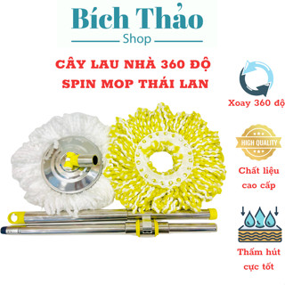 {Hàng chuẩn Thái Lan} Cây lau nhà 360 độ Spin Mop Thái Lan Dùng được cho các thùng lau nhà 360 độ