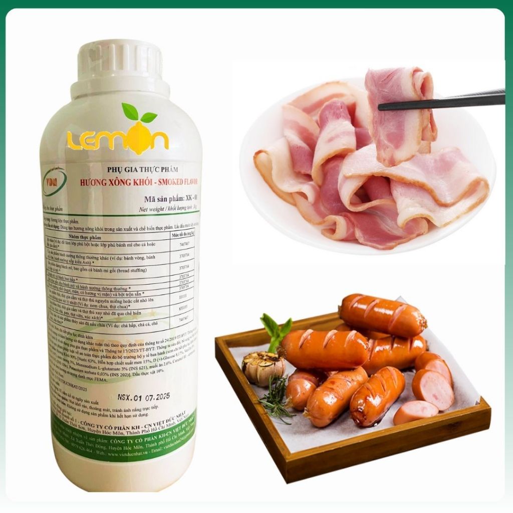 1Kg Hương xông khói dạng lỏng VDN - Tạo mùi cho thịt xông khói, xúc xích, jambon, gà ủ xì dầu
