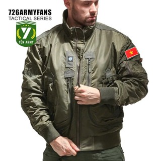 Áo Khoác Pilot Nam Vải Dù 2 Lớp Cao Cấp Màu Xanh Rêu / Đen - Mã PL1981
