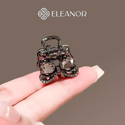 Kẹp tóc nữ càng cua Eleanor Accessories hình nơ đính đá phụ kiện tóc kẹp tóc mái mini 10157