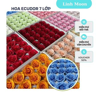 [25 BÔNG LẺ] Hộp Hoa Ecuador 7 Lớp, Hoa Sáp Ecuador, Hoa Sáp Thơm Loại 1