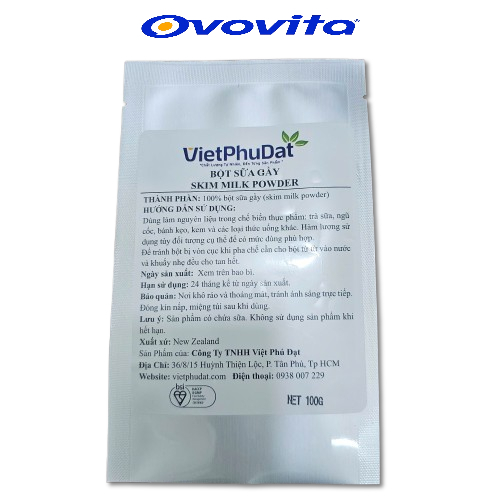 Bột sữa gầy tách kem Skimmed Milk OVOVITA dùng làm nguyên liệu chế biến món ăn giúp giảm cân hàng nh