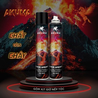 Gôm xịt tạo kiểu giữ nếp tóc AKUMA hương nước hoa 390ml