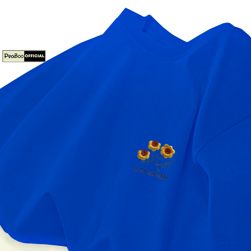 Áo Thun THÊU, Áo Phông Thêu Hoa BST03 By PEABOO Chất Cotton Thoáng Mát Form Rộng Tay Lỡ Cho Nam Nữ Phong Cách Unisex | BigBuy360 - bigbuy360.vn