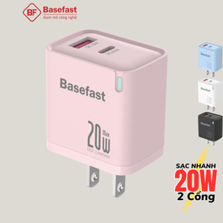 Củ sạc nhanh 20W 2 cổng Basefast B24 công nghệ chống quá tải nhiệt dùng cho ip samsung xiaomi oppo