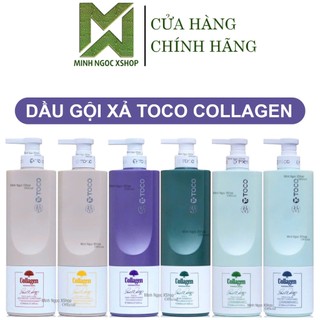 Dầu gội xả phục hồi, chống rụng, giữ màu Toco Collagen 800ML