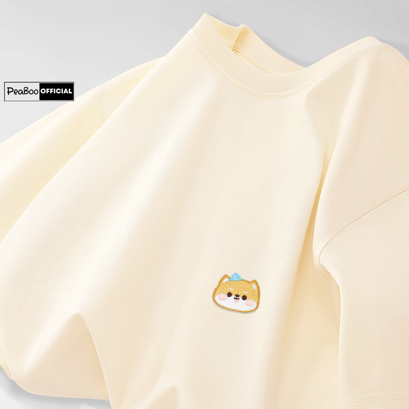 Áo Thun THÊU, Áo Phông Thêu BST10 By PEABOO Chất Cotton Thoáng Mát Form Rộng Tay Lỡ Cho Nam Nữ Phong Cách Unisex | BigBuy360 - bigbuy360.vn