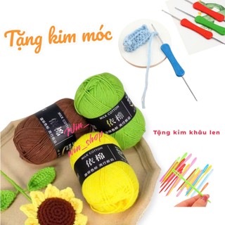 COMBO 10 CUỘN LEN ,GÓI NGUYÊN LIỆU TẬP MÓC LEN CƠ BẢN DIY