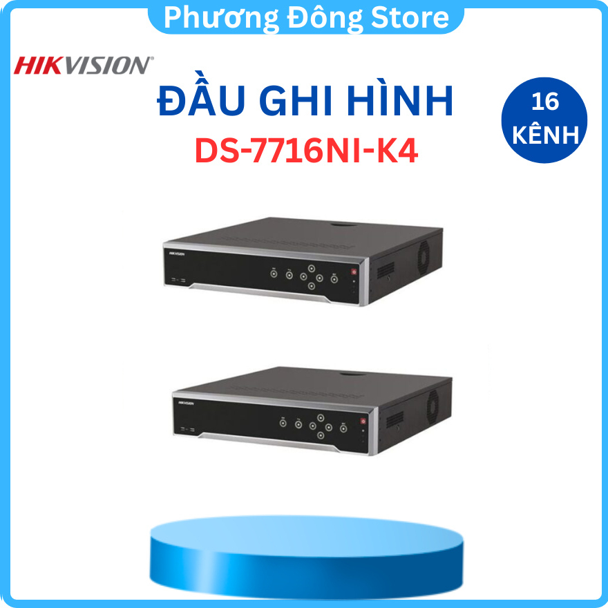ĐẦU GHI CAMERA IP 16 KÊNH HIKVISION DS-7716NI-K4 8MP Ultra HD 4K, 4 HDD SATA - Hàng Chính hãng
