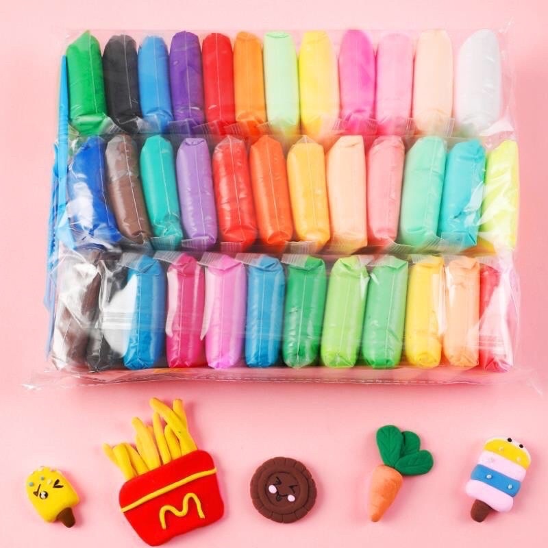 SIZE TO đất sét tự khô Nhật 36 màu đất nặn tự khô hình cao cấp siêu nhẹ dành cho bé làm butter slime