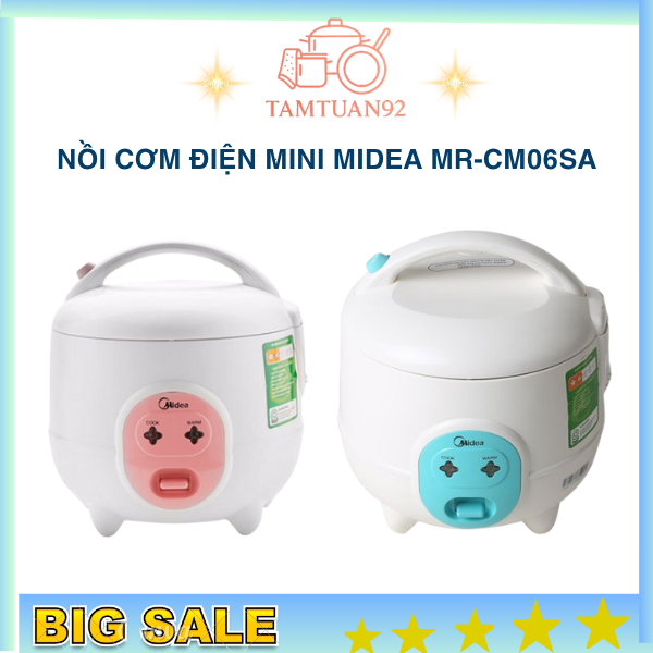 Nồi cơm điện MIDEA 0.6 lít CM06SA chuẩn cao cấp (1-2 người) , Nồi cơm điện MIDEA bảo hành 12 tháng
