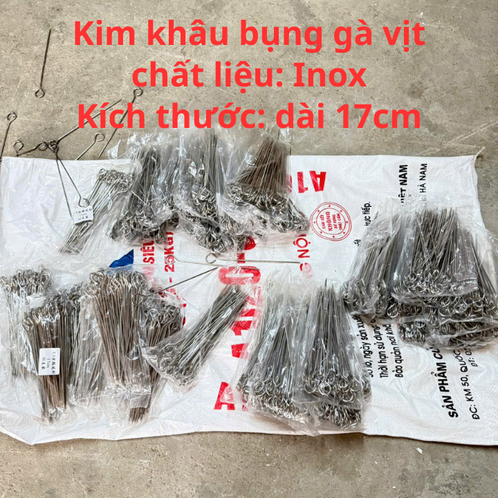 Kim khâu bụng gà vịt, chất liệu inox, kích thước dài 17cm, dầy 2,5 li, kim inox cứng