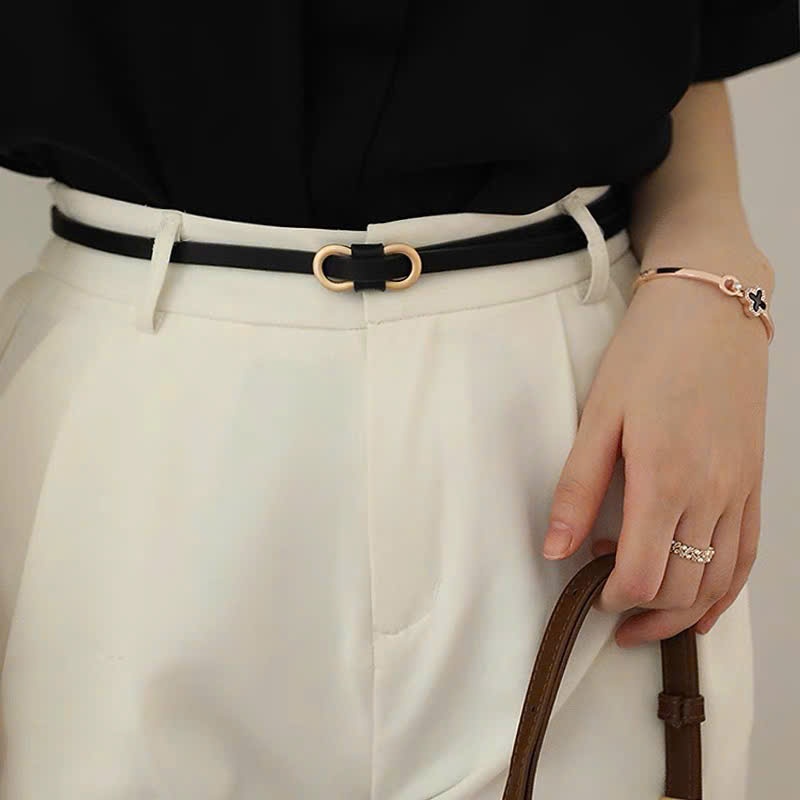 Thắt lưng, đai váy da bò nhập khẩu cao cấp cỡ nhỏ 1cm trẻ trung, thanh lịch DV670