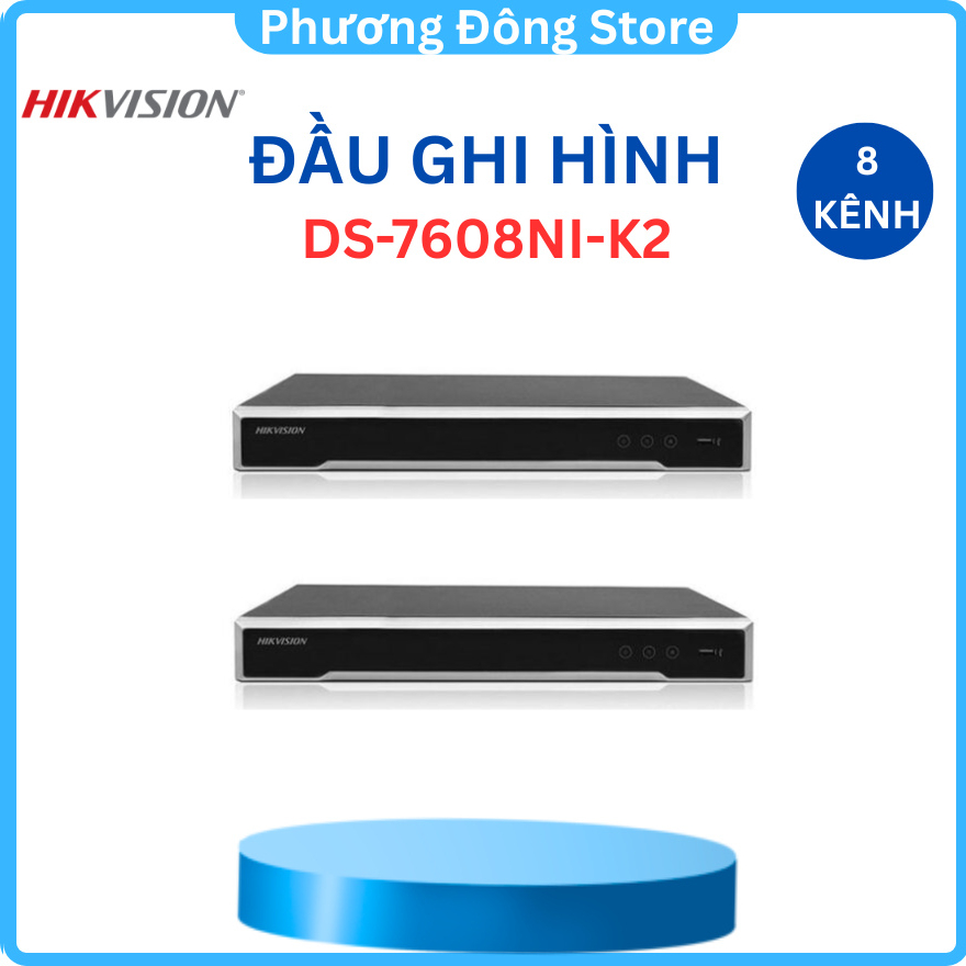 Đầu Ghi Hình Camera IP 8 Kênh Hikvision DS-7608NxI-K2 Ultra HD 4K 8MP, 2 HDD SATA - Hàng chính Hãng