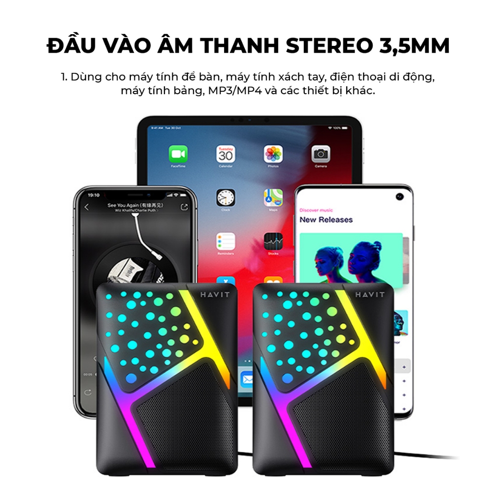Loa Vi Tính Havit SK763 Công Suất 6W | Đèn Led RGB | BigBuy360 - bigbuy360.vn