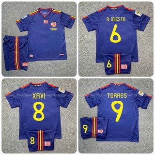  Bộ Quần Áo Bóng Đá Đội Tuyển Tây Ban Nha WC 2010 - Vải Polyester Thái Cao Cấp 