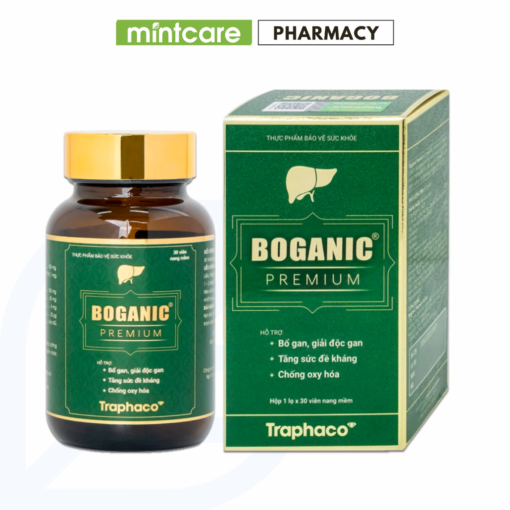 BOGANIC PREMIUM TRAPHACO Bổ Gan Cao Cấp, Giải Độc Gan, Tăng Sức Đề Kháng, Chống Oxy Hoá Hộp 30 Viên