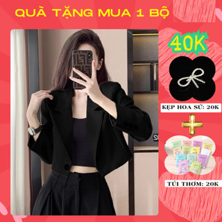 Áo blazer áo vest croptop áo khoác dáng ngắn form lửng dài tay cho nữ phong cách công sở cá tính thu đông ÁO COPTOP