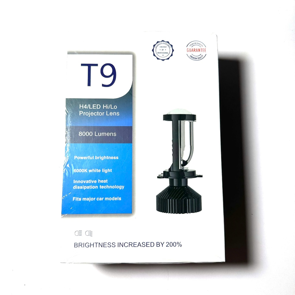 Đèn Pha LED Bi Cầu T9 Pro H4 - Phiên Bản 2024 | Dùng Điện Ắc Quy 12V | Ô Tô - Xe Máy