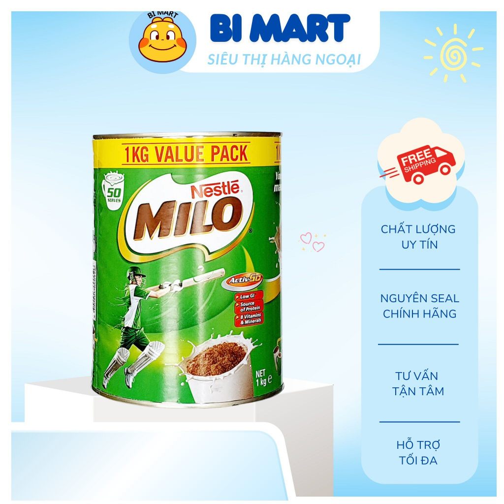 [Hộp 1kg] Sữa bột Milo Nestle, sữa bột Úc - Bimart