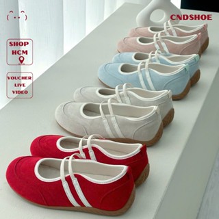 [Bản xịn] Giày thể thao cndshoe quai dán vibe Ballet hottrend quai chun đế 2cm, giày sandal nữ mang đi học - MOKA
