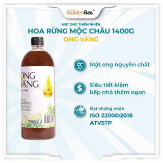 Mật Ong Hoa Rừng Mộc Châu Nguyên Chất Ong Vàng - Chai Nhựa 1400G -Thiên Nhiên, Thơm Ngon, Sánh Đặc