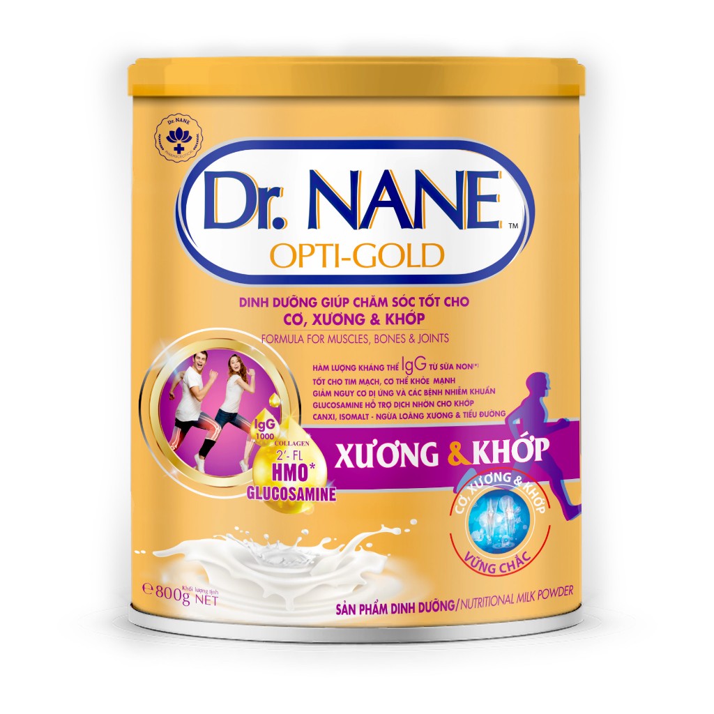 Sữa bột Dr. Nane Opti - Gold Xương & Khớp (800g)_Dinh dưỡng giúp chăm sóc Cơ_Xương_Khớp
