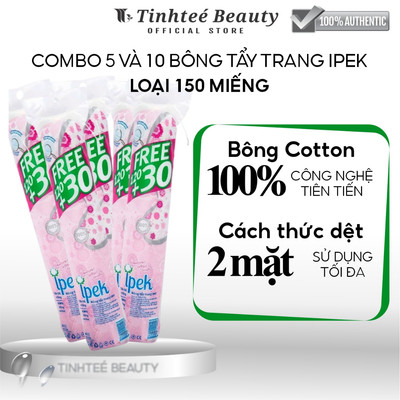 Combo 5 &10 Bông tẩy trang ipek thỗ nhĩ kì (loại 150 miếng)